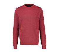 Strickpullover LERROS "Strickpullover aus Baumwolle in 2-Tone-Optik, große Größen", Herren, Gr. 4XL, rot (muted rot), 100% Baumwolle, Rundhals, Pullover Strickpullover (67011357-4XL) muted rot
