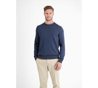 Strickpullover LERROS "Crewneck Strickpullover", Herren, Gr. 3XL, blau (storm blau), 100% Baumwolle, Pullover Strickpullover, Weicher Strick-Pullover, Rundhalsausschnitt, lange Ärmel, pflegeleicht (44