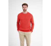 Strickpullover LERROS "LERROS Herren Strickpullover in Strukturqualität", Herren, Gr. M, rot (scandinavian rot), 100% Baumwolle, Rundhals, Pullover (61288969-M) scandinavian rot