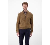 LERROS Strickpullover mit Zopfmuster und Troyerkragen - Light Coffee XL