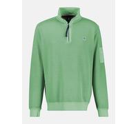 Sweatshirt LERROS "LERROS Sweattroyer in Zig-Zag-Struktur", Herren, Gr. M, grün (sage grün), 100% Baumwolle, Langarm, Sweatshirts (99873347-M) sage grün