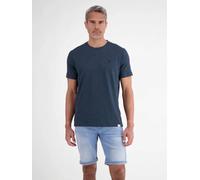 LERROS T-Shirt aus Baumwoll-Leinen-Mix in moderner 2-Tone-Optik - Storm Blue XXXL