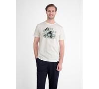 T-Shirt LERROS "T-Shirt aus Baumwolle mit lŠssigem Frontprint und O-Neck", Herren, Gr. L, broken weiß, 100% Baumwolle, Rundhals, Shirts T-Shirt (22798241-L) broken weiß