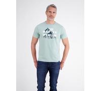 T-Shirt LERROS "T-Shirt aus Baumwolle mit lŠssigem Frontprint und O-Neck", Herren, Gr. 3XL, misty blau, 100% Baumwolle, Rundhals, Shirts T-Shirt (95457509-XXXL) misty blau