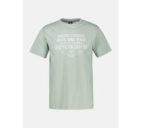LERROS T-Shirt aus reiner Baumwolle mit Slogan-Print, große Größen - Bay Green 5XL