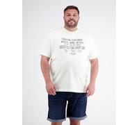 Rundhalsshirt LERROS "T-Shirt aus reiner Baumwolle mit Slogan-Print, große Größen", Herren, Gr. 5XL, broken weiß, 100% Baumwolle, Rundhals, Shirts Rundhalsshirt (42391005-5XL) broken weiß