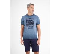 LERROS Modisches Herren T-Shirt mit Brustprint - Classic Navy S