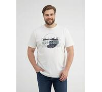LERROS T-Shirt mit mit O-Neck in großen Größen - Broken White 4XL