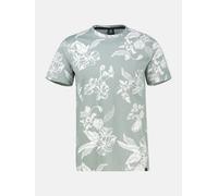 T-Shirt LERROS "T-Shirt mit O-Neck, All-over-Print in grossen Größen", Herren, Gr. 3XL, storm grau, 100% Baumwolle, Rundhals, Shirts T-Shirt (44907344-XXXL) storm grau