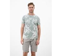 LERROS T-Shirt mit O-Neck und floralem All-over-Print - Storm Grey XXXL