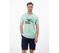 LERROS T-Shirt mit O-Neck und Frontprint - Mint Water XXL