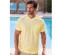 LERROS T-Shirt mit sportlichem V-Ausschnitt aus reiner Baumwolle - Lemon Water S