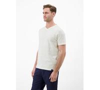 LERROS T-Shirt mit V-Neck in Strickqualität - Broken White XXXL