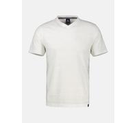 LERROS T-Shirt mit V-Neck in Strickqualität, grosse Größen - Broken White 3XL