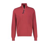 Lerros Troyer Herren – 100% Baumwolle, hüftbedeckend, Rundhals, Bündchen, Logo-Badge – Gr. M, Rot