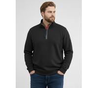 Sweatshirt LERROS "Troyer in Sweatqualität aus Strickmaterial", Herren, Gr. 3XL, schwarz, 90% Baumwolle, 10% Polyester, Sweatshirts Sweatshirt (79224214-XXXL) schwarz