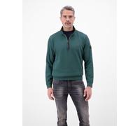 Sweater LERROS "SELANIK", Herren, Gr. 3XL, soft teal, Sweatware, Obermaterial: 90% Baumwolle, 10% Polyester, unifarben, normal hüftbedeckend, Rundhals, Bündchen, Sweatshirts Sweater, Troyerkragen mit