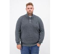 LERROS Troyer mit Knopfleisten-Stehkragen - Große Größen - Misty Blue 6XL