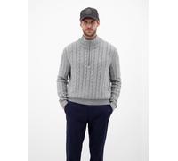 LERROS Troyer mit Zopfmuster aus Woll-Kaschmir-Mix-Klassik trifft Coolness - Platinum Grey Melange XXL