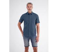 LERROS Unifarbenes Kurzarmhemd in Strukturqualität - Classic Navy M