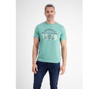 LERROS Unifarbenes T-Shirt mit Print - Fjord Blue S