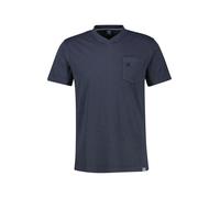 Kurzarmshirt LERROS, Herren, Gr. XXL, classic navy, Single Jersey, Obermaterial: 100% Baumwolle, meliert, unifarben, regular fit hüftbedeckend, V-Ausschnitt, abgesteppte Kante, Shirts Kurzarmshirt, So