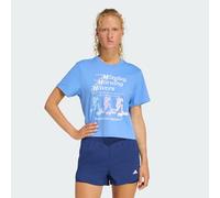 adidas LES MILLS MOVERS GRAPHIC T-SHIRT, Farbe Blau, Größe XXS