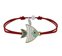 LES POULETTES BIJOUX - Armband Glieder Messing Fisch Medaille Weiß und Türkis Emailliert - Rote