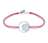 LES POULETTES BIJOUX - Armband Link 925 Silber Medaille Mond und Sterne - Fuchsia
