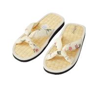 Les Tôngs Juncus-K Flower - Zimtlatschen - vegane & Gesunde Zimtsohle Flip Flops Cremeweiß 41/42