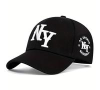 Les trésors d'érable NY Cap bestickt Unisex - Herren & Damen - Urban Baseball Style - verstellbare Größe - UPF UV-Schutz - atmungsaktives Gewebe - 3 Farben (Schwarz, Weiß, Rot) - Casual & Outdoor