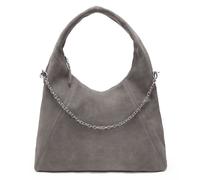 LES VISIONNAIRES Jade Cozy Chain Schultertasche Leder 38 cm grau