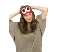 Leschi SCHLAFMASKE lichtdicht für erholsamen Schlaf/Augenmaske mit Kühlkissen/Schlafbrille kühlend und wärmend, aus Baumwolle/Reisegeschenk für Frauen, Kinder, Mädchen/Eule Stella, rot