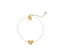 Leslii Damen-Armband Stainless platiniert Herz-Armband Edelstahl Strass Glitzer (Gold Strass)
