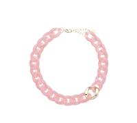 Leslii Damen Halskette Gliederkette Statement grobe Glieder Collier kurze Kette (Rosa Gold)