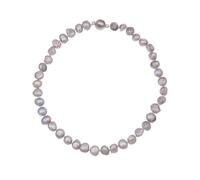 Leslii Damen-Kette echte Perlen Collier kurze Kette naturgefromte Süßwasser-Zuchtperlen