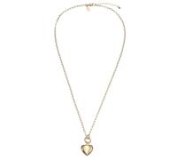 Leslii Damen-Kette Herz-Anhänger Heart Lange Halskette goldene Modeschmuck-Kette Gold