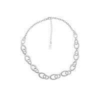 Leslii Damen-Kette Kurze Halskette Glieder-Kette Silberne Collier-Kette Statement Modeschmuck-Kette Silber