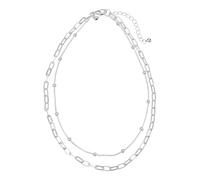 Leslii Damen-Kette Kurze Halskette Layering Glieder-Kette Silberne Modeschmuck-Kette in Silber