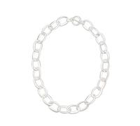 Leslii Damen-Kette Kurze Halskette XXL Glieder-Kette Silber