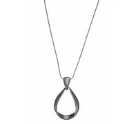 Leslii Damen-Kette Lange Halskette Tropfen-Anhänger Gunmetal Halsschmuck Schwarz