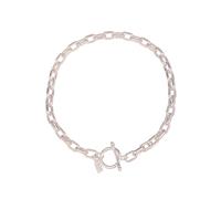 Leslii Damen-Kette Laura Statement Glieder-Kette Kurze Kette silberne Modeschmuck-Kette Silber