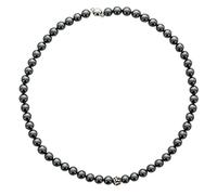 Leslii Damen-Kette Perlen-Collier kurze Perlen-Kette Glitzer Strass-Kugel Magnet-Verschluss (Anthrazit)