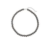 Leslii Damen-Kette Reflective Pearl kurze Perlen-Kette Magic 3D-Effekt Ø 10mm Collier (Grau)