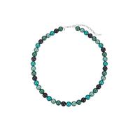 Leslii Damen-Kette Reflective Pearl kurze Perlen-Kette Magic 3D-Effekt Ø 10mm Collier (Petrol Multi)