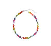 Leslii Damen-Kette Reflective Pearl kurze Perlen-Kette Magic 3D-Effekt Ø 10mm Collier (Rainbow)