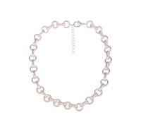 Leslii Damen-Kette Statement Glieder-Kette gekreuzt kurze Kette Modeschmuck-Kette Collier (silber)