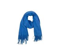 Leslii Damen-Schal Uni einfarbiger Schal weicher Fransen-Schal Accessoire (jeansblau)
