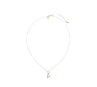Leslii Edelstahl Herz-Kette Herz-Anhänger kurze Halskette Heart Schmuck wasserfest (Glitzer Ring Gold)