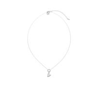 Leslii Edelstahl Herz-Kette Herz-Anhänger kurze Halskette Heart Schmuck wasserfest (Glitzer Ring Silber)